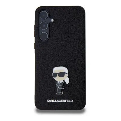 Zadní kryt Karl Lagerfeld Fixed Glitter Metal Ikonik pro Samsung Galaxy A55 5G, černá