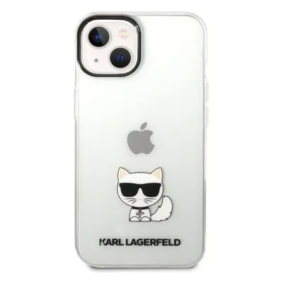 Zadní kryt Karl Lagerfeld Choupette Logo pro Apple iPhone 14 Plus, transparentní