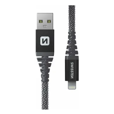 Swissten Kevlar USB/Lightning 1,5m antracit