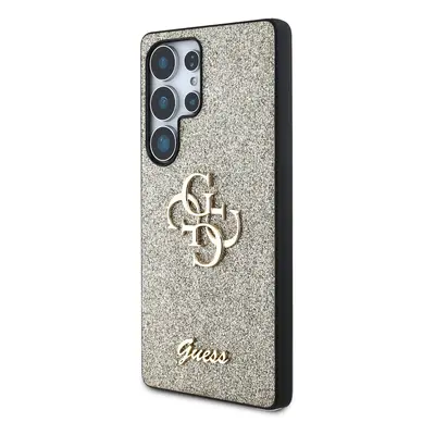 Zadní kryt Guess PU Fixed Glitter 4G Metal Logo pro Samsung Galaxy S25 Ultra, zlatá