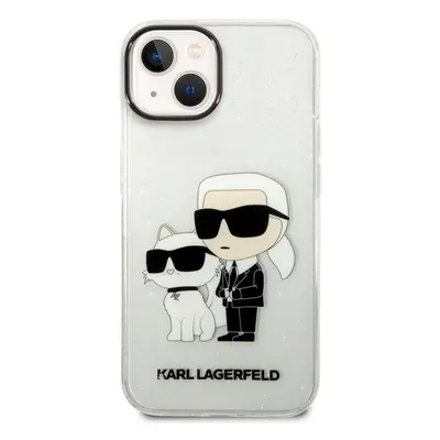 Zadní kryt Karl Lagerfeld IML Glitter Karl and Choupette NFT pro Apple iPhone 14 Plus, transpare