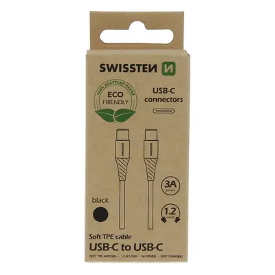 Datový kabel Swissten USB-C/USB-C, 1,2m, černá