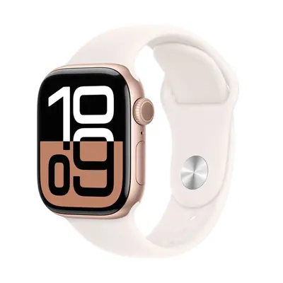 Apple Watch Series 10 GPS + Cellular 46mm Rose Gold Aluminium / Light Blush Sport Band - S/M