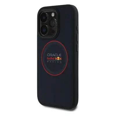 Zadní kryt Red Bull PU Leather Red Ring MagSafe pro Apple iPhone 15 Pro, navy