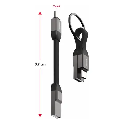 Magnetický Swissten Keychain kabel USB-A/USB-C 9,7 cm