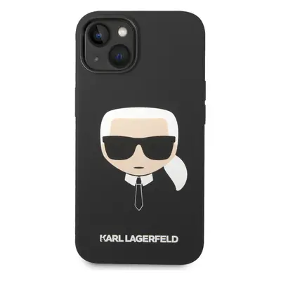 Zadní kryt Karl Lagerfeld Liquid Silicone Karl Head pro Apple iPhone 14 Plus, černá