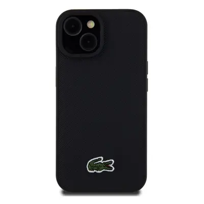 Zadní kryt Lacoste Iconic Petit Pique Woven Logo Magsafe pro Apple iPhone 15, black