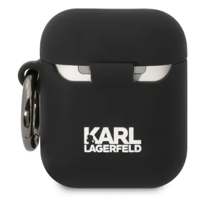 Karl Lagerfeld 3D Logo NFT Choupette Head Silikonové Pouzdro pro Airpods 1/2 Black