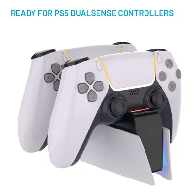 Dobíjecí stanice FIXED pro dva bezdrátové ovladače DualSense PlayStation 5, černá / bílá