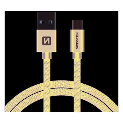 Datový kabel Swissten Textile USB / microUSB 1,2m, black