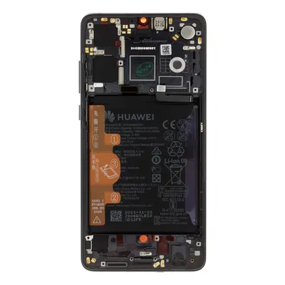 LCD display + dotyková Deska + předníkryt (bez otisku prstu), vč. baterie pro Huawei P30, black 