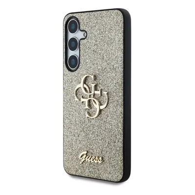 Zadní kryt Guess PU Fixed Glitter 4G Metal Logo pro Samsung Galaxy S25, zlatá