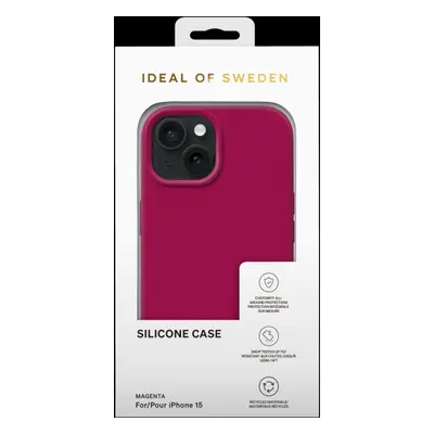 Silikonový ochranný kryt iDeal Of Sweden pro Apple iPhone 15, magenta