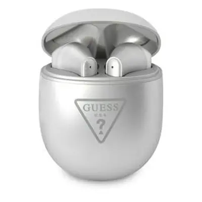 Guess True Wireless Triangle Logo Glossy Silver