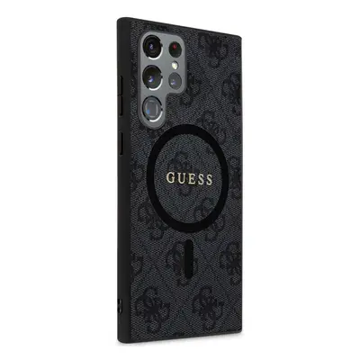 Zadní kryt Guess PU Leather 4G Colored Ring MagSafe pro Samsung Galaxy S24 Ultra, black