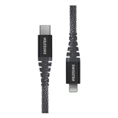 Swissten Kevlar USB-C/lightning 1,5m antracit