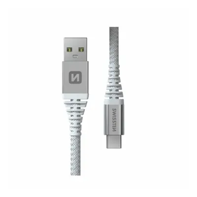 Swissten Kevlar USB/USB-C 1,5m bílá