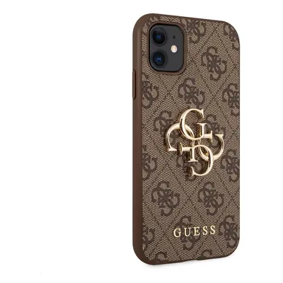 Zadní kryt Guess PU 4G Metal Logo GUHCN614GMGBR pro Apple iPhone 11, hnědá