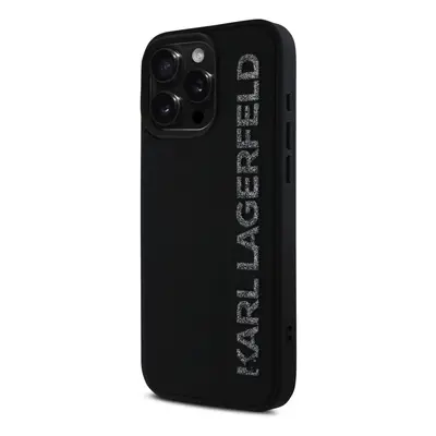 Zadní kryt Karl Lagerfeld 3D Rubber Glitter Logo Karl pro Apple iPhone 16 Pro Max, černá