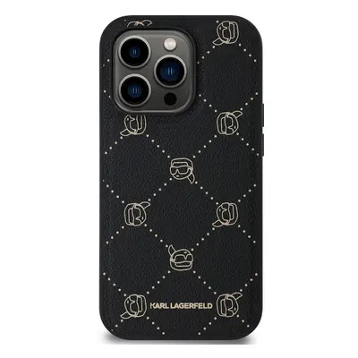 Zadní kryt Karl Lagerfeld PU Karl Heads Pattern Magsafe pro Apple iPhone 14 Pro, černá