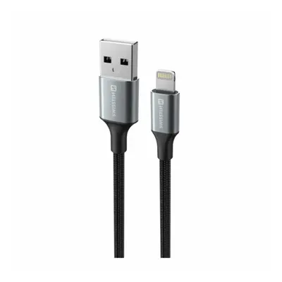 Swissten Textile II USB/Lightning, 1,5m černá