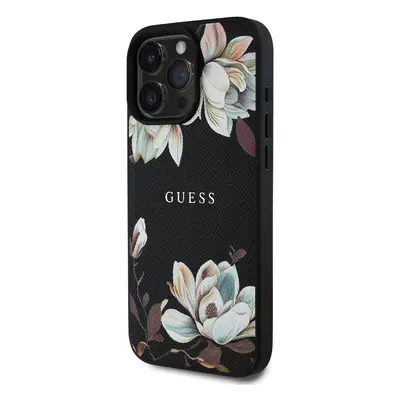 Zadní kryt Guess PU Grained Magnolia MagSafe pro Apple iPhone 16 Pro Max, černá