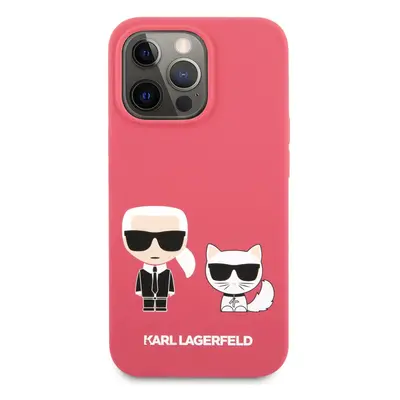 Silikonové pouzdro Karl Lagerfeld and Choupette Liquid KLHCP13LSSKCP pro Apple iPhone 13 Pro, če