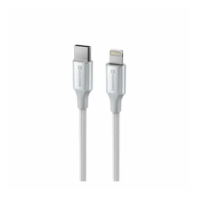 Swissten Textile II USB-C/Lightning, 1,5m bílá