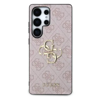 Zadní kryt Guess PU 4G Metal Logo pro Samsung Galaxy S25 Ultra, růžová