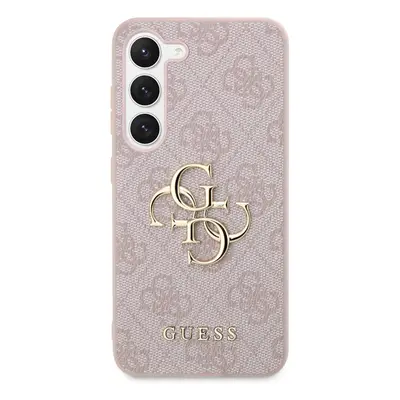 Zadní kryt Guess PU 4G Metal Logo pro Samsung Galaxy S23, růžová