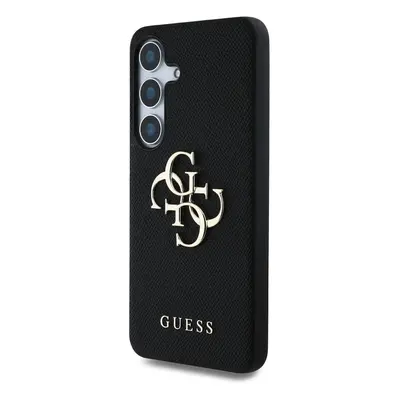 Zadní kryt Guess PU Grained 4G Metal Logo pro Samsung Galaxy S25+, černá