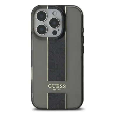 Zadní kryt Guess IML Middle 4G Stripe pro Apple iPhone 16 Pro Max, černá