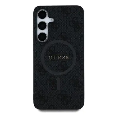 Zadní kryt Guess PU Leather 4G Colored Ring MagSafe pro Samsung Galaxy S25+, černá