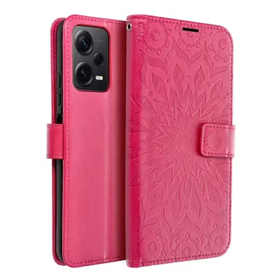 Flipové pouzdro MEZZO Book case pro Xiaomi Redmi Note 12 Pro 5G, mandala magenta