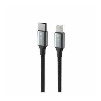 Swissten Textile II USB-C/Lightning, 1,5m černá