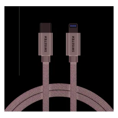 Datový kabel Swissten Textile USB-C/ Lightning 1,2 M, grey