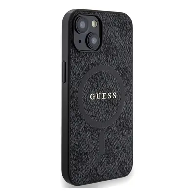 Zadní kryt Guess PU Leather 4G Colored Ring MagSafe pro Apple iPhone 14, černá