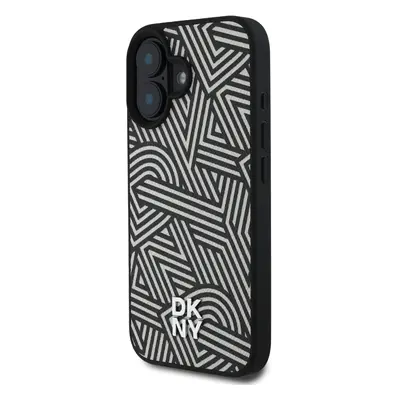 Zadní kryt DKNY PU Leather Crosswalk Pattern Magsafe pro Apple iPhone 16, ivory