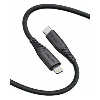 Swissten Soft Silicone USB-C/Lightning 0,4m černá