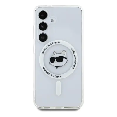 Zadní kryt Karl Lagerfeld IML Choupette Head MagSafe pro Samsung Galaxy S25, transparentní