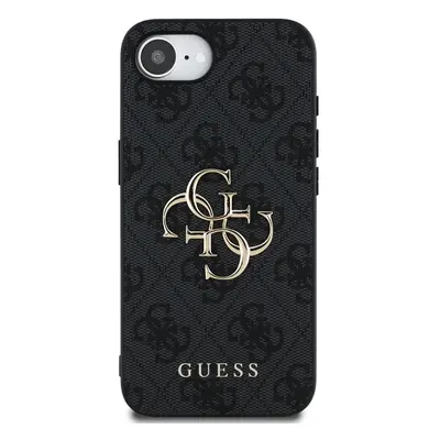 Zadní kryt Guess PU 4G Metal Logo pro Apple iPhone 16e, šedá