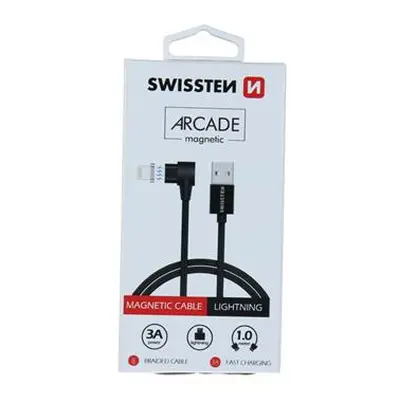 Datový kabel SWISSTEN ARCADE magnetic USB / LIGHTNING 1,2m black