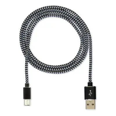 Datový kabel CUBE1 nylon USB > USB-C, 1m, černá