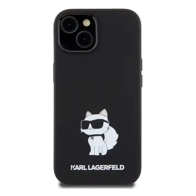 Zadní kryt Karl Lagerfeld Liquid Silicone Choupette NFT pro Apple iPhone 15, black