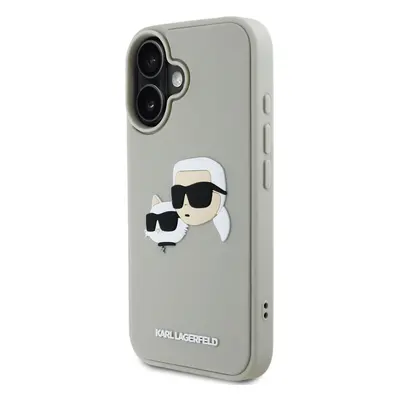 Zadní kryt Karl Lagerfeld 3D Rubber Double Heads pro Apple iPhone 16, béžová