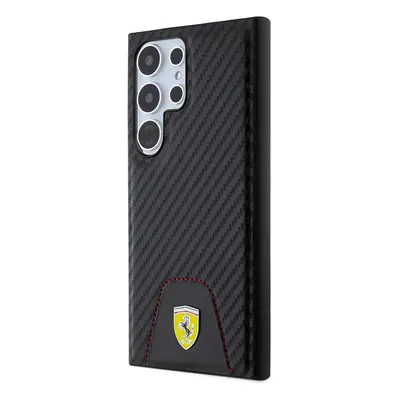 Zadní kryt Ferrari PU Leather Bottom Carbon pro Samsung Galaxy S24 Ultra, black