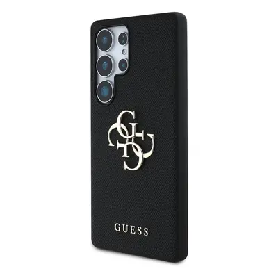 Zadní kryt Guess PU Grained 4G Metal Logo pro Samsung Galaxy S25 Ultra, černá