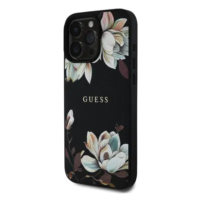 Zadní kryt Guess PU Grained Magnolia MagSafe pro Apple iPhone 16 Pro, černá