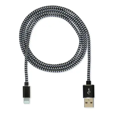 Datový kabel CUBE1 nylon USB > Lightning, 1m, černá