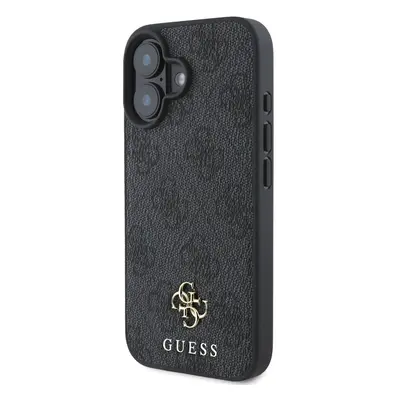 Zadní kryt Guess PU 4G Small Metal Logo MagSafe pro Apple iPhone 16, šedá